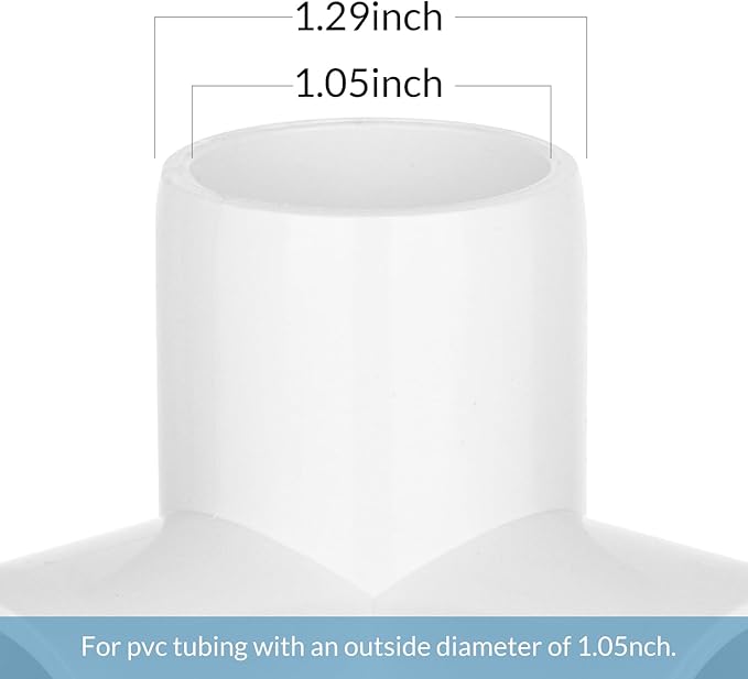 3/4 inch 3-Way PVC Pipe Fittings, PVC 3-way Fitting Connectors, Used for Building Furniture, Furniture Grade, White (12 Pack)