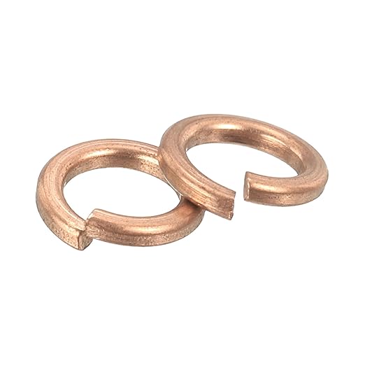 uxcell 60 Pcs Spring Lock Washer, M4 Split Lock Washer Assortment Copper Lock Washers for Screws Bolts Nuts