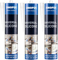 CANOPUS Universal Silicone, Clear, 3-Pack 10oz Each, Waterproof Kitchen & Bathroom Acetoxy Silicone Sealant, Suitable for Indoor and Outdoor Waterproofing and Bonding Applications, Shower Sealant