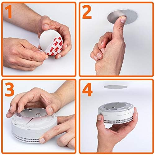 ECENCE Magnetic Smoke Detector Installation Tool 20pcs Magnetic Adhesive Pads with 3M Glue For Smoke Alarms Ø 50mm, No Drilling Or Screws, Quick and Easy Fastening