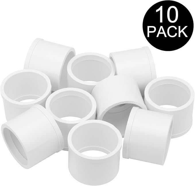 10Pack 1-1/2"x 1-1/4" PVC DWV Reducing Bush Adapter Pipe Fitting SCH40 PVC Reducer Bushing (Socket x Socket) PVC Pipe Reducing Bushing Fitting for Home Sewer Plumbing