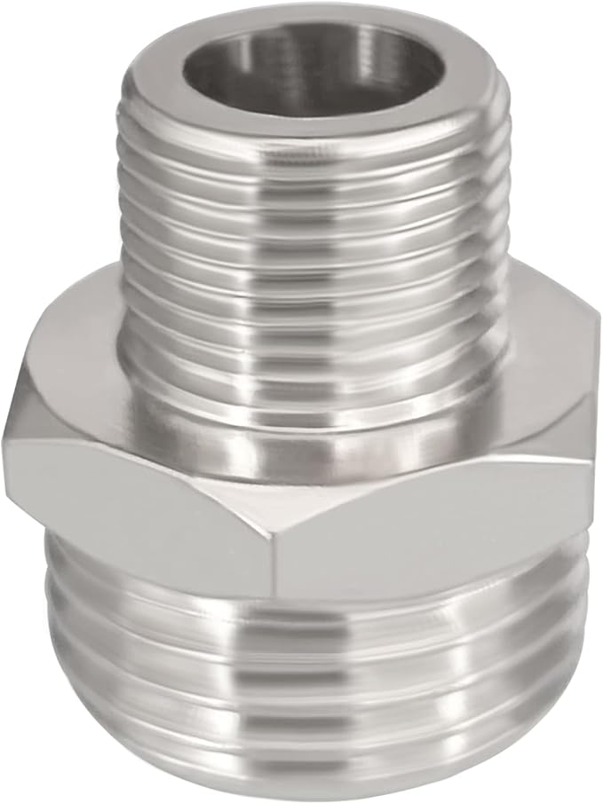 Nickel Plated Brass G 1/2 male to 3/8 Male Compression Reducer Faucet Adapter Hose Fitting Water Supply Line Adapter for RV Kitchen Plumbing Pipe Connector 4PCS