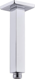 TRUSTMI Square Shower Arm with Flange 6 Inch Top Ceiling Mounted Extension for Rainfall Shower Head, Stainless Steel, NPT 1/2 to G 1/2, Chrome