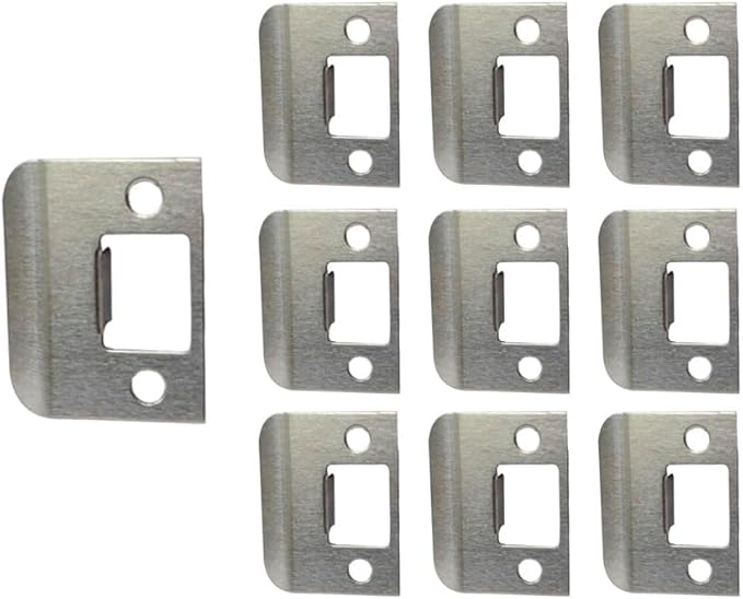 QCAA Stainless Steel Extended Lip Strike, 1-3/4''X2-1/4", Satin Nickel, 10 Pack, Made in Taiwan