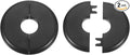 HARFINGTON 2pcs Wall Split Flange 22.5mm/0.9" Self-Adhesive Plumbing Cover Plates ABS Plastic Round Escutcheon Plate Buckle Design for Water Pipe Bathroom Kitchen Decoration, Black