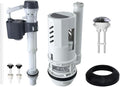3-Inch Dual Flush Valve Replacement Kit for 2-Piece Toilets (10"-13" Tank Height) | Fits 3.2"-3.6" Drain Holes | Includes Flush Valve with 1.9" Thread Push Button, Fill Valve, Gasket, Bolts