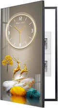 Fuse Box Cover Cabinet, Breaker Box Cover, Decorative Painting of Electricity Meter with Clock, Wall Mounted Hide Electrical Panel Cover Decorative,F,50x100cm