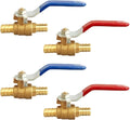 1/2 Inch PEX Crimp Brass Shut-Off Ball Valve for Hot and Cold Water (Pack of 4)