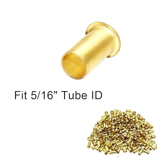 Beduan 5/16" Tube ID Brass Compression Fitting, Insert Tube Support Compression Sleeve Fitting (Pack of 10)