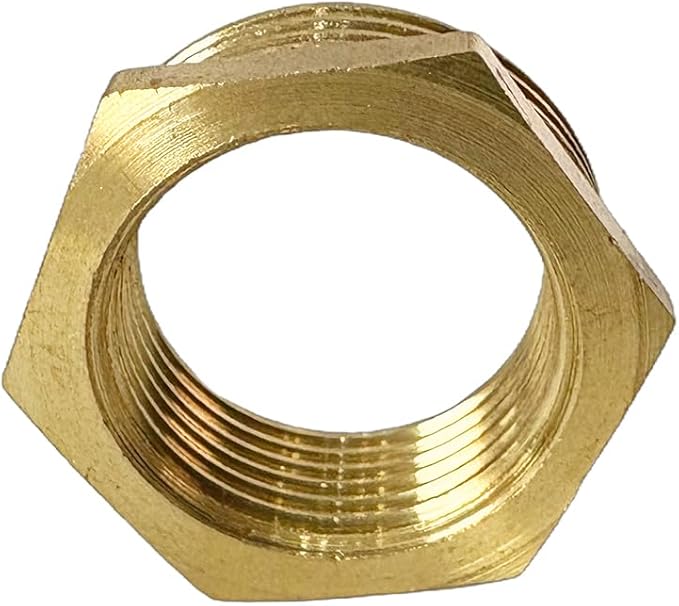 1" NPT Male x 3/4" NPT Female Brass Reducer Hex Bushing Threaded Pipe Fitting Reducing Adapter Pack of 2
