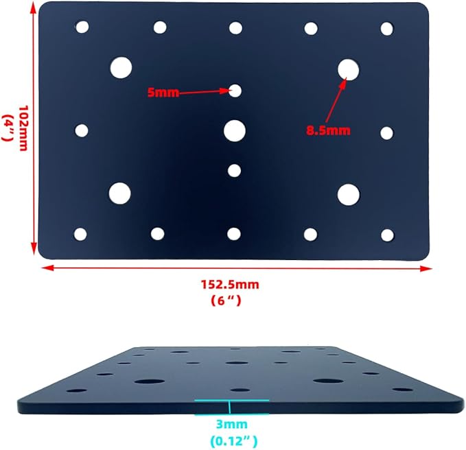 4 PCS 6"X4" Straight Steel Flat Plate,Heavy Duty Mending Plate Joining Brackets, Connecting Brackets, I Strap Metal Plate. Fit 4x4,6x6 for Repair House,Furniture,Straight Flat Plate for tress