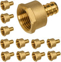 12 Pack Pex Fittings, 1/2" Female NPT to 1/2" Pex Male Adapter, Heavy-Duty Brass Crimp Fittings for PEX Pipes with Leak-Resistant Construction, NSF & UPC Certified