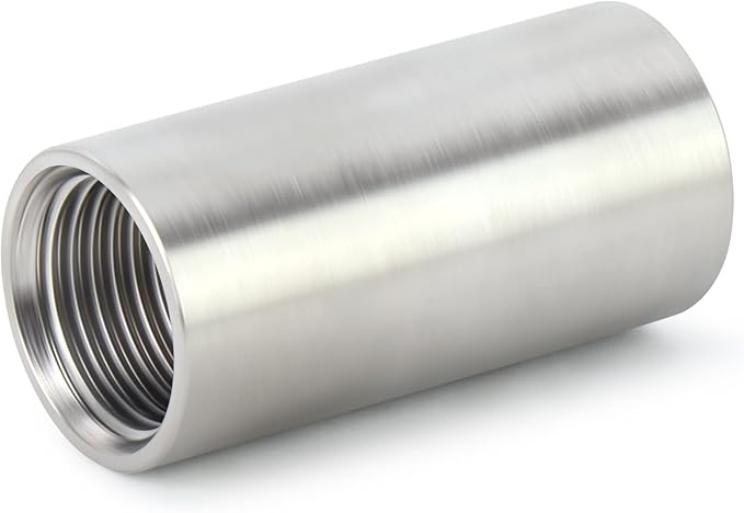 TAISHER 2PCS Stainless Steel Pipe Fittings, 1" NPT x 1" NPT Female Threaded, 2" Length Nipple Cast Pipe