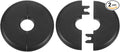 HARFINGTON 2pcs Wall Split Flange 17mm/0.7" Self-Adhesive Plumbing Cover Plates ABS Plastic Round Escutcheon Plate Buckle Design for Water Pipe Bathroom Kitchen Decoration, Black