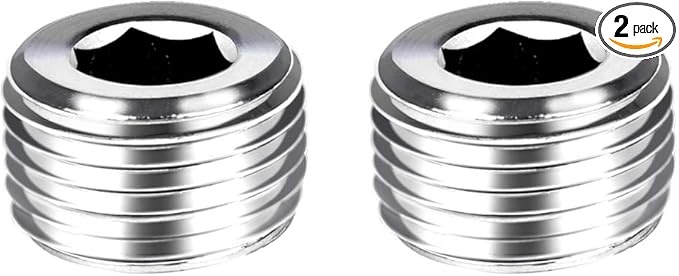 Joywayus 2Pcs Stainless Steel Internal Hex Countersunk Thread Socket Pipe Plug 3/8"NPT Male