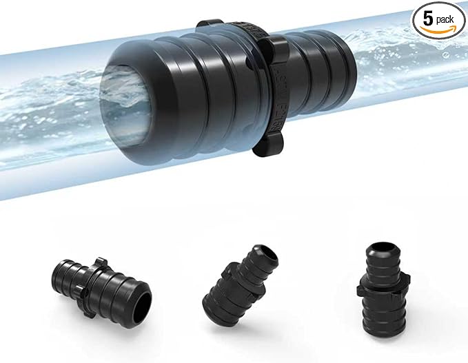 (Pack of 5) Topaipe 1-3/4 Inch PEX Poly Crimp Coupling, PPSU Crimp Coupling for Pipe, Plumbing Fittings, Poly Full Flow Fittings for PEX Tubing, ASTM F2159