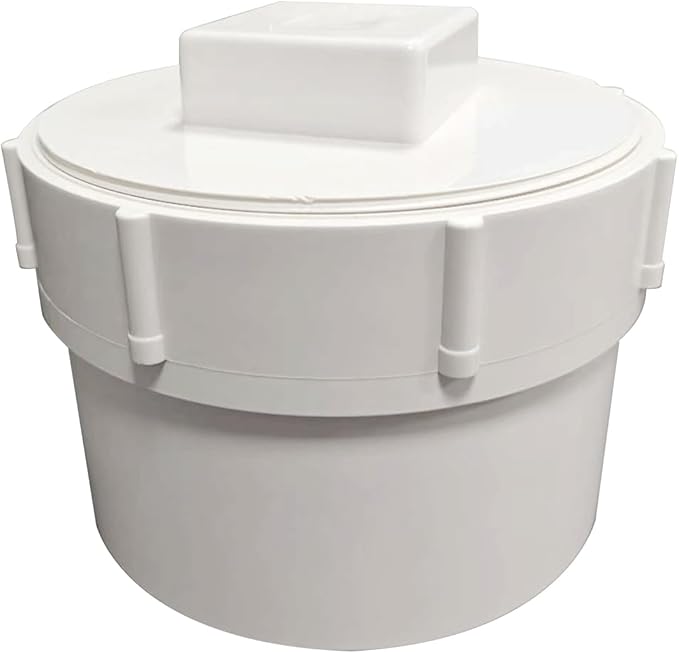 2" PVC Sewer Cleanout Adapter with Plug Pipe Fitting DWV Flush Sewer Cleanout Cap for Drainage Piping System