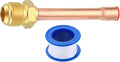 uxcell Brass Pipe Fitting, 1/2 SAE Male Thread x 3/8" OD Flare Connector with Copper Tube for HVAC System Air Conditioner Refrigeration