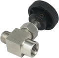 Needle Valve 1/4 Npt Valve Female To Male 304 Stainless Steel Flow Control For Water Gas Oil Systems Black Silver Plumbing Fitting