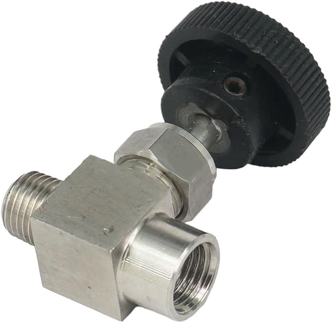 Needle Valve 1/4 Npt Valve Female To Male 304 Stainless Steel Flow Control For Water Gas Oil Systems Black Silver Plumbing Fitting