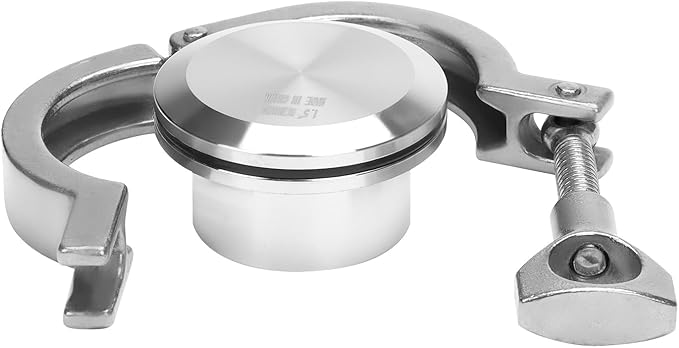 DERNORD 1.5" Sanitary Pipe Fittings Set, Stainless Steel End Cap + Weld Ferrule + Tri Clamp + FKM Gasket