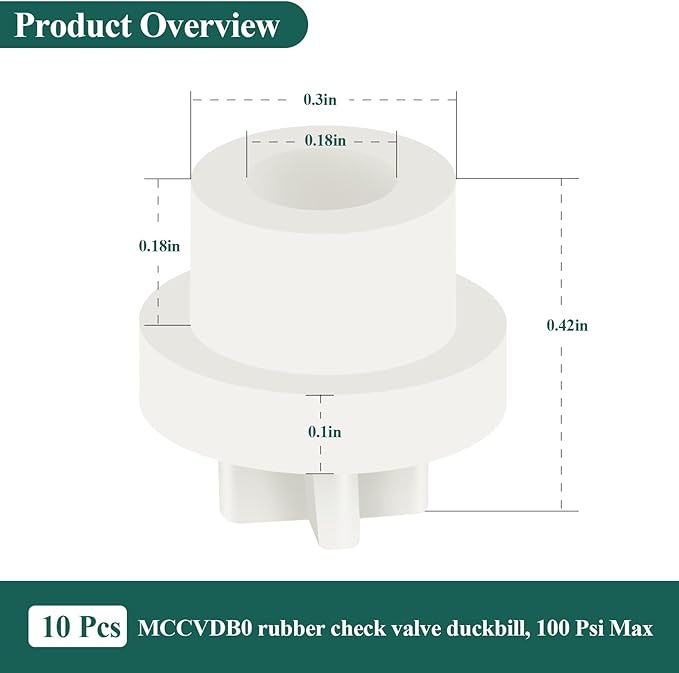 10 Pcs MCCVDB0 Check Valve Duckbill, Compatible with Sten-ner Pump & Other Pumps, for Regular Maintenance of Pump, Excellent Resilience & Abrasion Resistance, Long Service Life