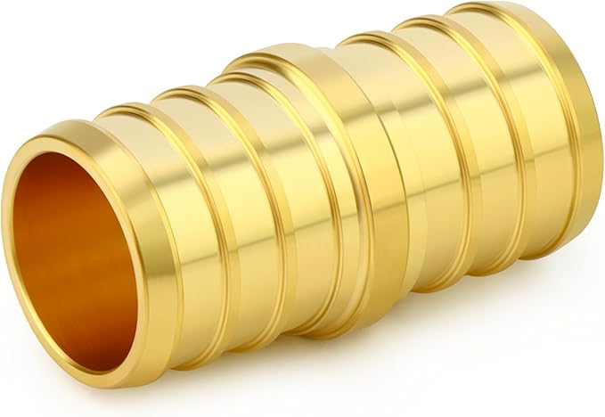 GASHER 10Pcs No Lead Brass 3/4" Pex Coupling, 3/4 Inch Pex Fittings for Pex Tubing