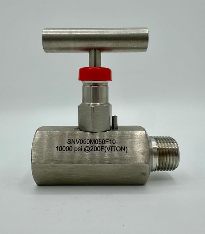 SS316 High Pressure Needle Valve, 10000 PSI, 1/2 NPT, NACE Compliant, Stainless Steel MXF