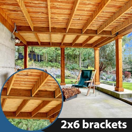 Blulu 6 Pcs 2 x 6 Inches Concealed Joist Hangers, Q235b Steel Joist Bracket