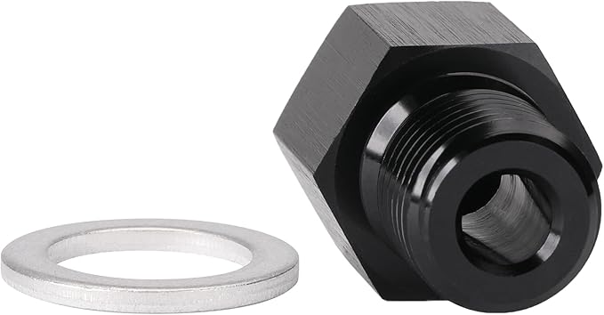 M12x1.5 Male Metric to 1/8 NPT Female Oil Pressure Sensor Adapter Fitting Reducing Bushing Aluminum Black