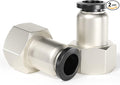 TAILONZ PNEUMATIC Female Straight 1/4 Inch Tube OD x 1/8 Inch NPT Thread Push to Connect Fittings PCF-1/4-N1(Pack of 2)