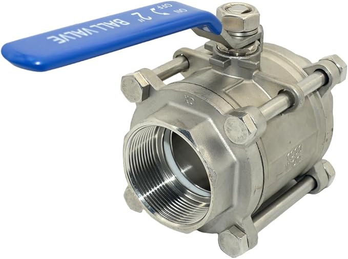 Ball Valve NPT Thread - Stainless Steel 304 Female 3-Piece Full Port (2'')