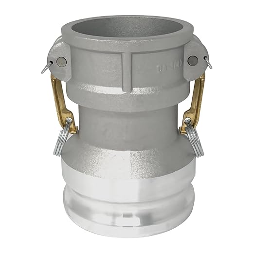 Gloxco Aluminum Type DA Cam and Groove Hose Fitting, Reducer, 3" Female Camlock x 4" Male Camlock (CAM-3040-DA-AL)