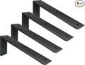 WINKER Countertop Support Bracket 4 Pack Heavy Duty 1/2" Thick Hidden L Shelf Bracket 18" x 8" x 2.5" Metal Corbels for Quartz/Granite/Wood/Concrete/Laminate Countertops, Black