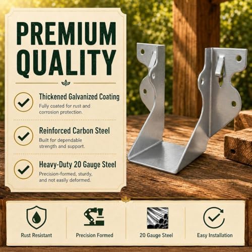 (20 Pack) 2" X 4" Joist Hanger 18 Gauge Double Shear Face Mount Joist Hangers for Wood, Floor Deck and Ceililng Joists