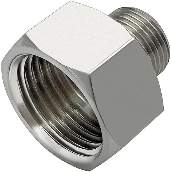 Beduan Water Line Adapter 1/2 Female to 3/8 Male Reducer Hose Pipe Compression Fitting Home Supply Hose, Stop Valve Adapter, Pipe Connector With Rubber Washers(Pack of 5)
