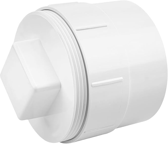 3" PVC Sewer Cleanout Adapter with Plug Pipe Fitting, PVC DWV Flush Sewer Cleanout Cap for Outdoor Garden, RVs Sewer or Drainage Piping Connect System