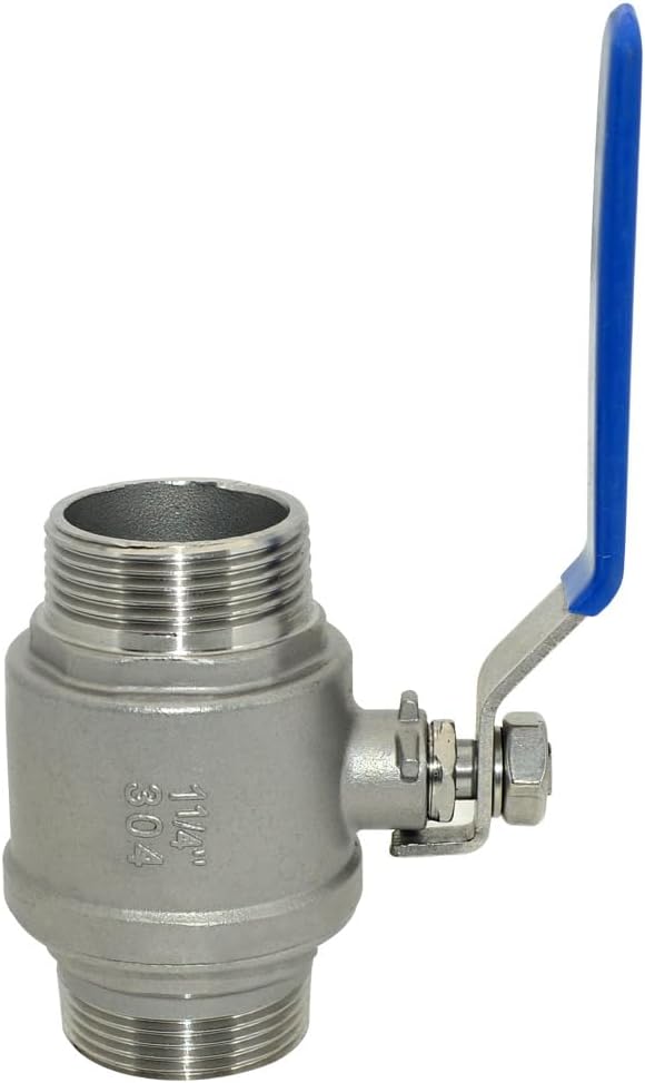 1Pcs 1-1/4'' Ball Valve, Heavy Duty Male NPT (MNPT) X Male NPT (MNPT) Thread with Long Handle Switch, Stainless Steel NPT Full Port Forged 1" Ball Valve for Water Oil and Gas, 1000 WOG