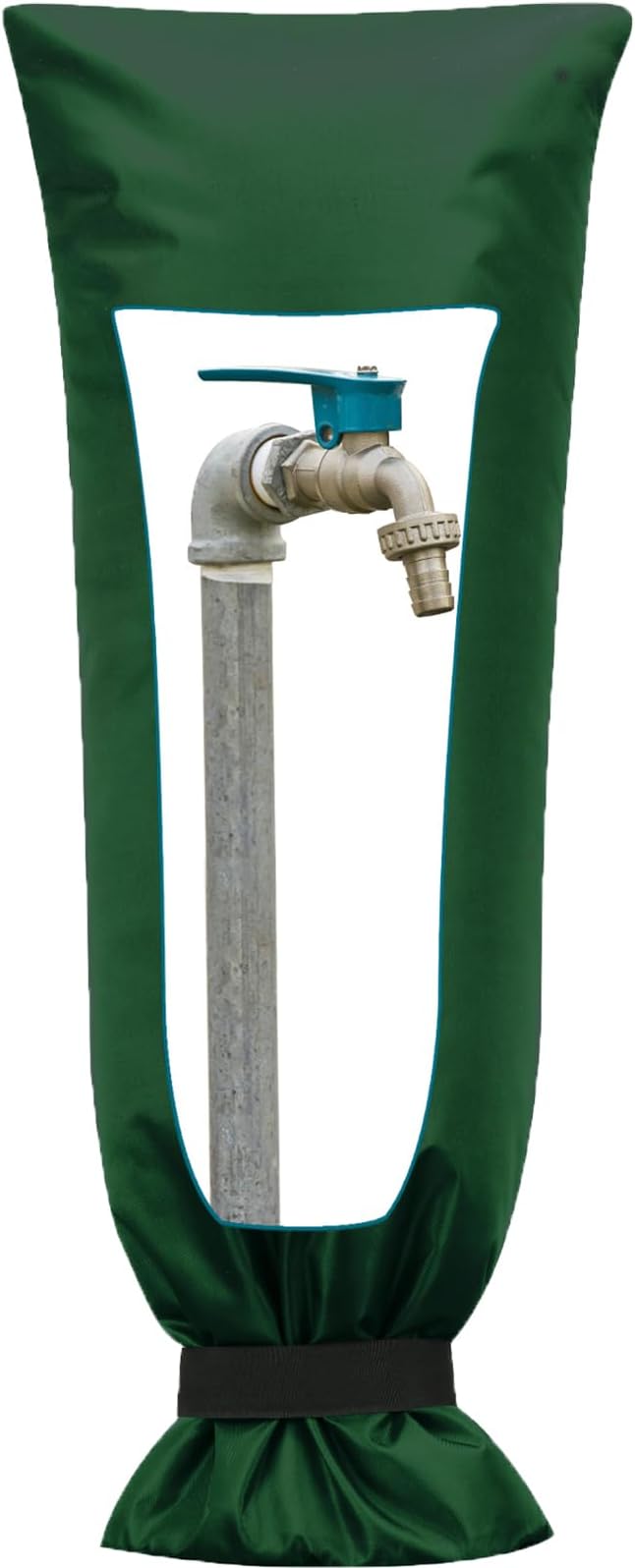 Frienda Outdoor Faucet Cover for Winter Freeze Protection 25'' x 10'' Winter Outside Large Backflow Preventer Insulation Spigot Hose Bib Cover for Garden Lawn Faucet Yard Hydrant(Green,1 Piece)
