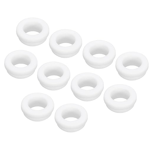 MECCANIXITY 20Pcs Snap Silicone Rubber Grommet Plug Mount Dia 14mm ID 10.5mm Narrow Groove Width 2mm Seal Anti-Scratch Sleeves for Electrical Box Cable Pipes White