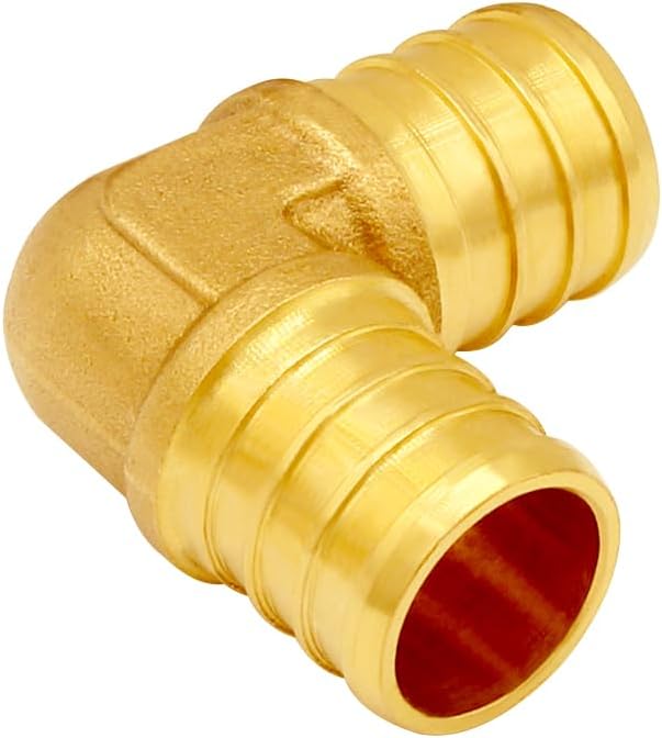 30PCS LF Brass 3/4 Inch PEX Coupling Barb Crimp Pipe Tube Fitting Kit (10PCS Straight + 10PCS Elbow + 10PCS Tee)