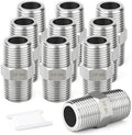 TAISHER 10PCS 304 SS New Hex Nipple,3/8" NPT Male, Pipe Adapter Fitting