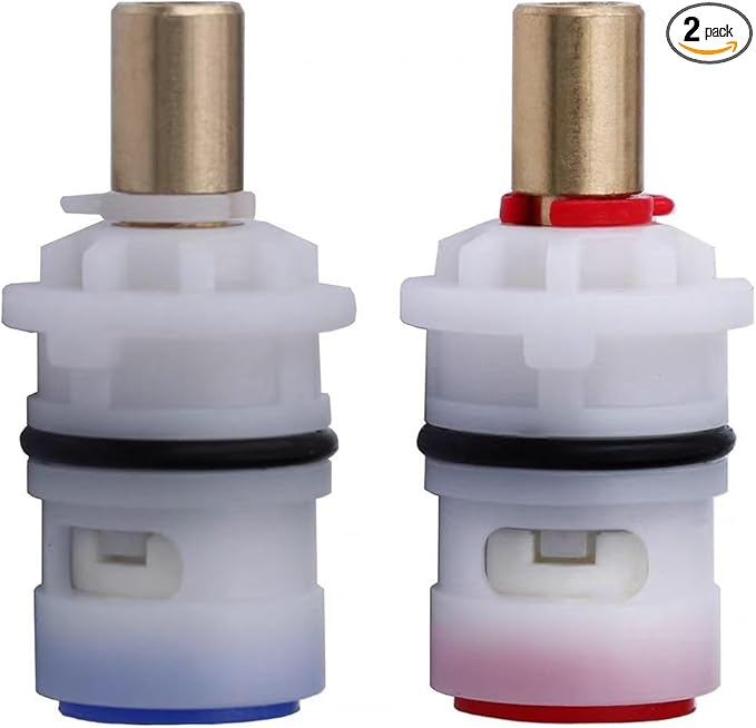 9608020 Ceramic Stem Disc Faucet Cartridge Replacement for Pfister 9608020 9608060 48/143/149 Series Valve Cartridge (Hot & Cold Pair)