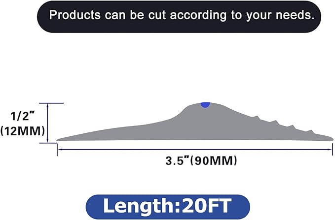 ToLanbbt 20Ft/6M Universal Garage Threshold Seal Strip with 300ml Black Sealants/Adhesives, Garage Door Bottom Weatherproof Strip Rubber DIY Weather Stripping Replacement (Grey-Blue Line)