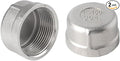 Stainless Steel 304 Cast Pipe Fitting, Round End Cap, 3/4" NPT Female (Pack of 2)