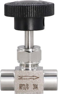 Needle Valve 1/8 NPT Gas Flow Control Valve Stainless Steel Female Thread for Water/Oil, 1PC