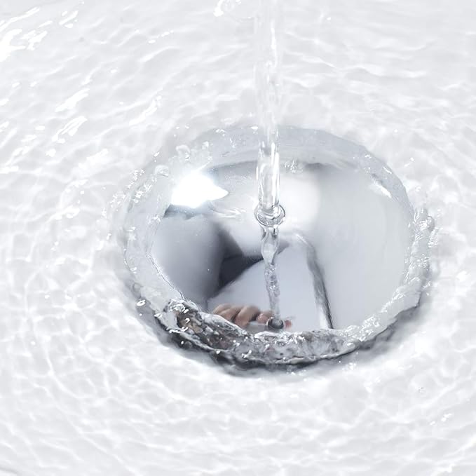 VOTON Bathroom Sink Drain Chrome Lavatory Pop-up Drain with Detachable Basket Stopper, Anti-Explosion and Anti-Clogging Drain Strainer，with Overflow Hole