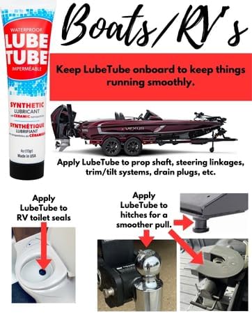 LubeTube 4oz – Multipurpose Synthetic Grease for Pool Equipment, Plumbing Fixtures, RV Toilets, Marine Systems, Machinery & Household Use – PFAS-Free, Food-Grade, Ceramic-Enhanced – Made in USA