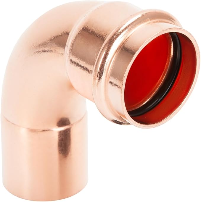 Copper Press Fittings 90 degree Street Elbow Copper Coupling Zero Lead FTG x P 1/2 inch x 1/2 inch for Residential Commercial 10-Pack
