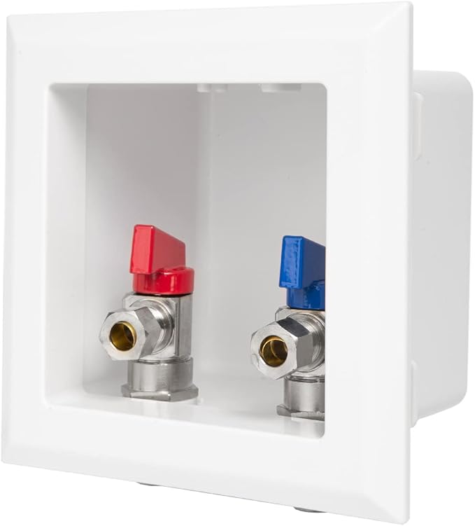 EFIELD Pre-Assembled Faucet Outlet Box, 1/2-Inch CPVC PPE Intet with Installed 1/4-Turn Ball Valve for Hot & Cold Water Supply, Chrome Plate,(FC001)